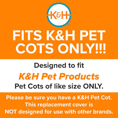 K&H Outdoor Elevated Dog Bed Replacement Cover, Medium 32"x25", Compatible with K&H Medium Pet Cots (Sold Separately), Indoor/Outdoor Use, Breathable Mesh Center, Machine Washable, Gray
