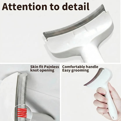 Premium Pet Deshedding Brush and Undercoat Rake for Long-Haired Dogs and Cats, Efficient Dematting and Fur Grooming Tool