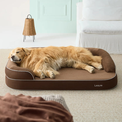 Lesure Realortho Orthopedic Dog Bed for Large and Senior Dogs - Premium Memory Foam with Waterproof Washable Cover for Joint Support and Comfort