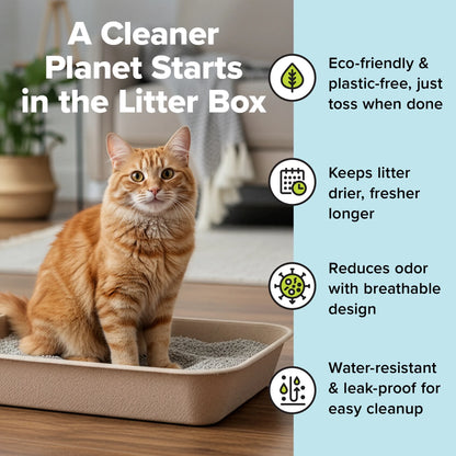 Eco-Friendly Large Cat Sifter Litter Box with Scoop - Set of 6