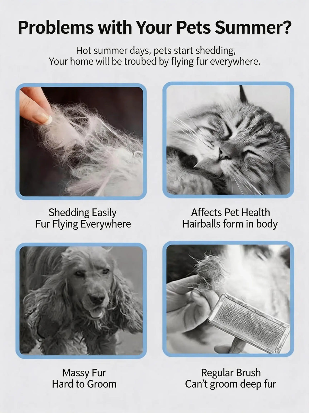 Premium Pet Deshedding Brush and Undercoat Rake for Long-Haired Dogs and Cats, Efficient Dematting and Fur Grooming Tool