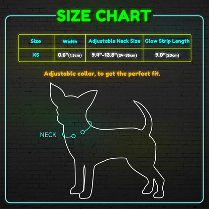 Adjustable Rechargeable LED Collar for Small Dogs and Cats - Lightweight Reflective Nylon, 8.5-11.8 Inches, Green, with Two Flash Modes for Enhanced Night Safety
