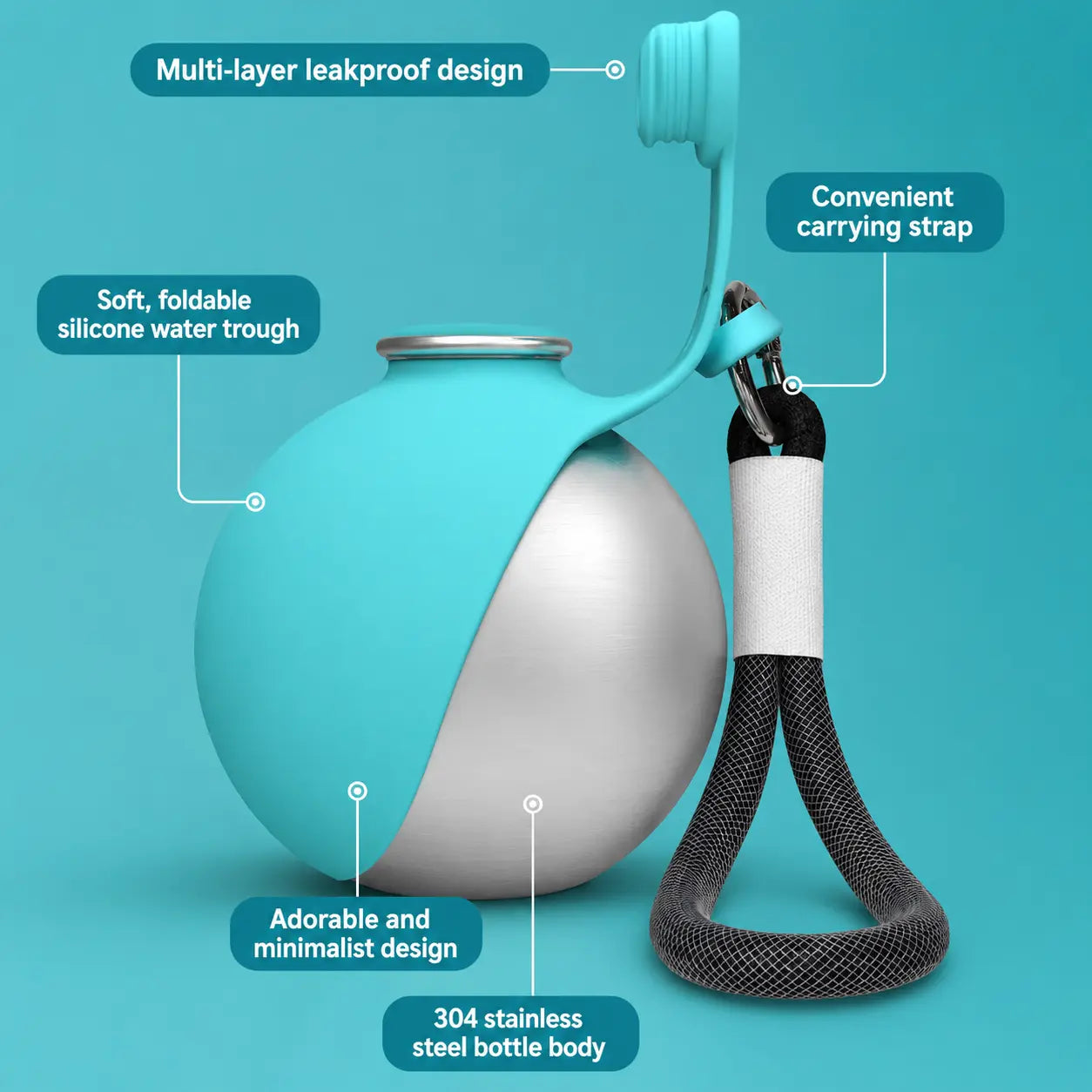 Premium Spill-Proof Dog Water Dispenser – High-Quality Portable Bottle for All-Terrain Travel with Easy One-Handed Operation and Guaranteed Leak-Free Performance