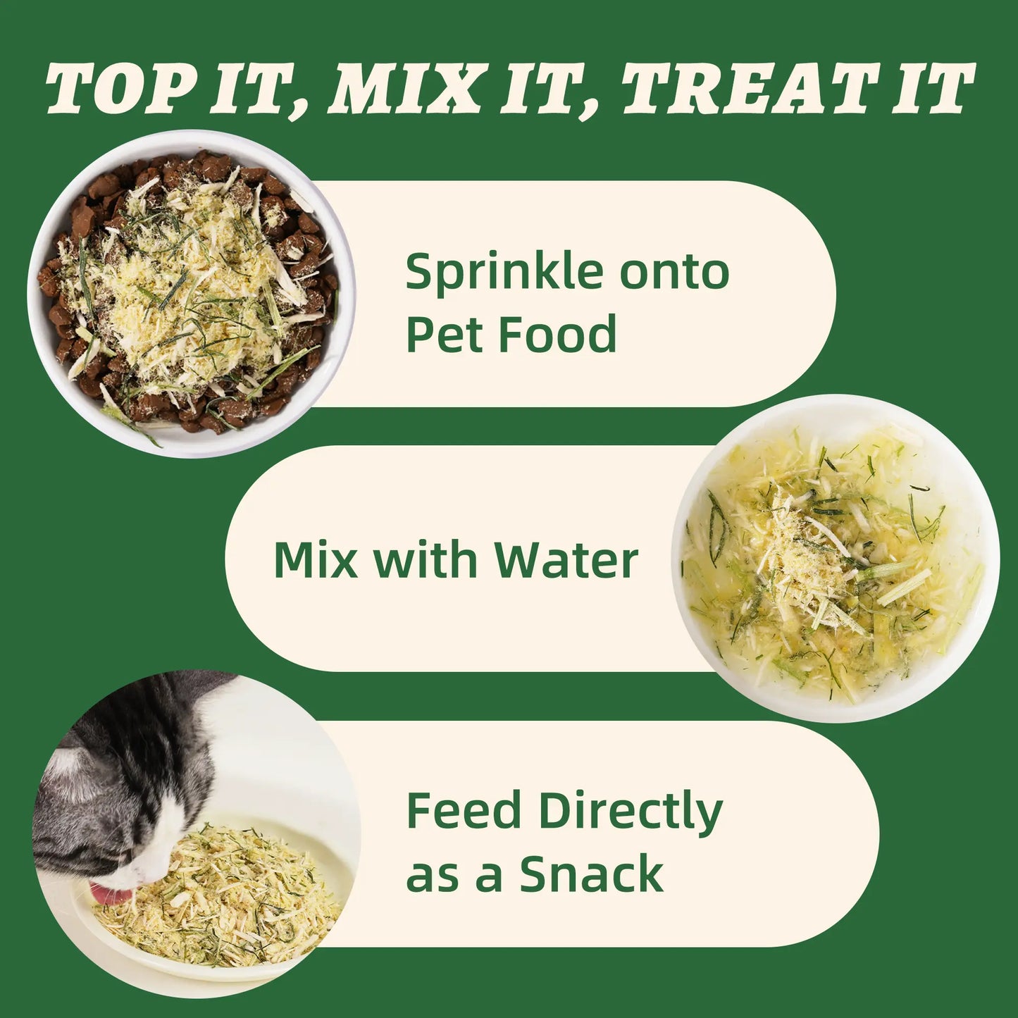 Wellix Dog&Cat Food Topper - Cat Grass Treats for Haiball Treament - Chicken Flavor Freeze Dried Cat Treats - Low Calorie Training Treats for Dogs&Cat 7.5Oz,Back to School