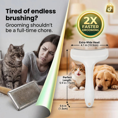 Premium Pet Deshedding Brush and Undercoat Rake for Long-Haired Dogs and Cats, Efficient Dematting and Fur Grooming Tool