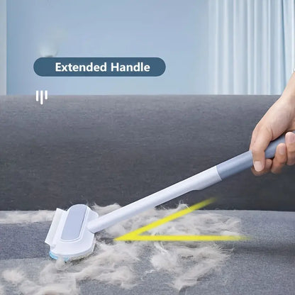 Upgraded Reusable Pet Hair Remover Brush – Extra-Long Handle Lint Cleaner for Dog & Cat Hair, Washable Multi-Surface Tool for Furniture, Bedding, Clothes & Car Interiors
