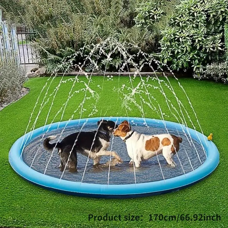 Outdoor Water Sprinkler for Dogs, Portable Non-Slip Universal Pet Play Bathing Sprinkler, Playful Bath Time, Pet Shower Pad for Daily Use, Inflatable Water Soaker #GLOBAL PICKS