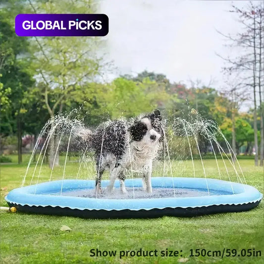 Outdoor Water Sprinkler for Dogs, Portable Non-Slip Universal Pet Play Bathing Sprinkler, Playful Bath Time, Pet Shower Pad for Daily Use, Inflatable Water Soaker #GLOBAL PICKS