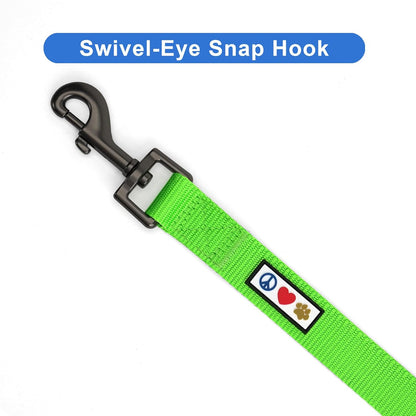 Custom Embroidered 6 Ft Green Nylon Dog Leash for Small Breeds - XS/S Size with Name and Phone Number Option