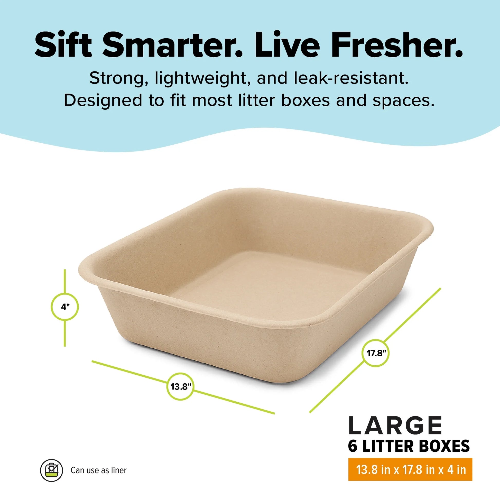 Eco-Friendly Large Cat Sifter Litter Box with Scoop - Set of 6