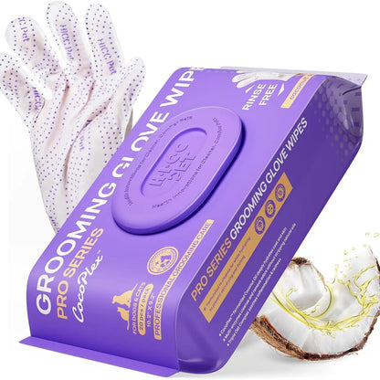 【Summer Sale】Hicc PET Disposable Dog Grooming Wipes (20Pcs) - Natural, Hypoallergenic, No-Rinse Mess-Free Grooming Wipes with Fermented Oils for Hair Removal, Sticky Hair Control, Deodorizing, Skin Moisture, Paw Care, Outdoor Use