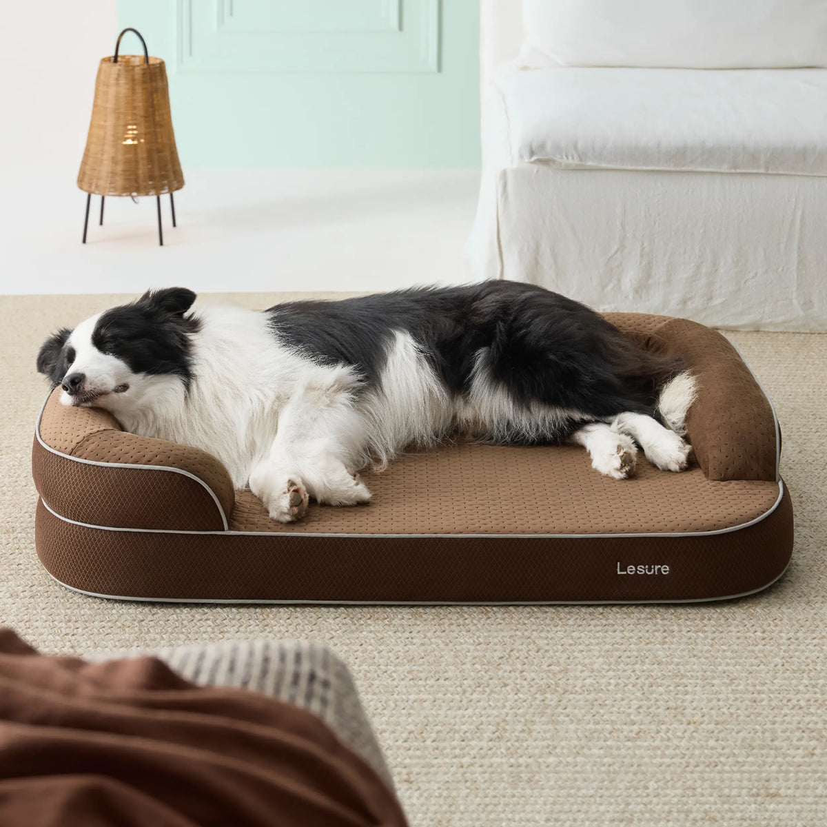 Lesure Realortho Orthopedic Dog Bed for Large and Senior Dogs - Premium Memory Foam with Waterproof Washable Cover for Joint Support and Comfort