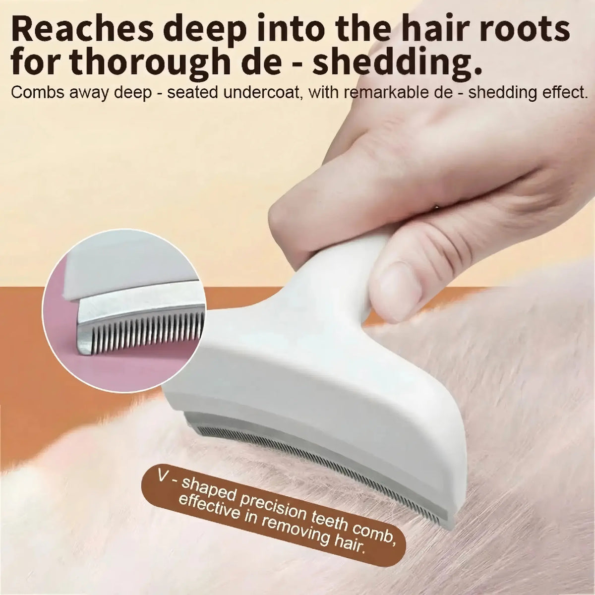 Premium Pet Deshedding Brush and Undercoat Rake for Long-Haired Dogs and Cats, Efficient Dematting and Fur Grooming Tool
