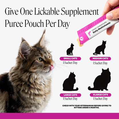 Pet Honesty Squeezables Lickable Multivitamin Supplements for Cats, 40 Pouches