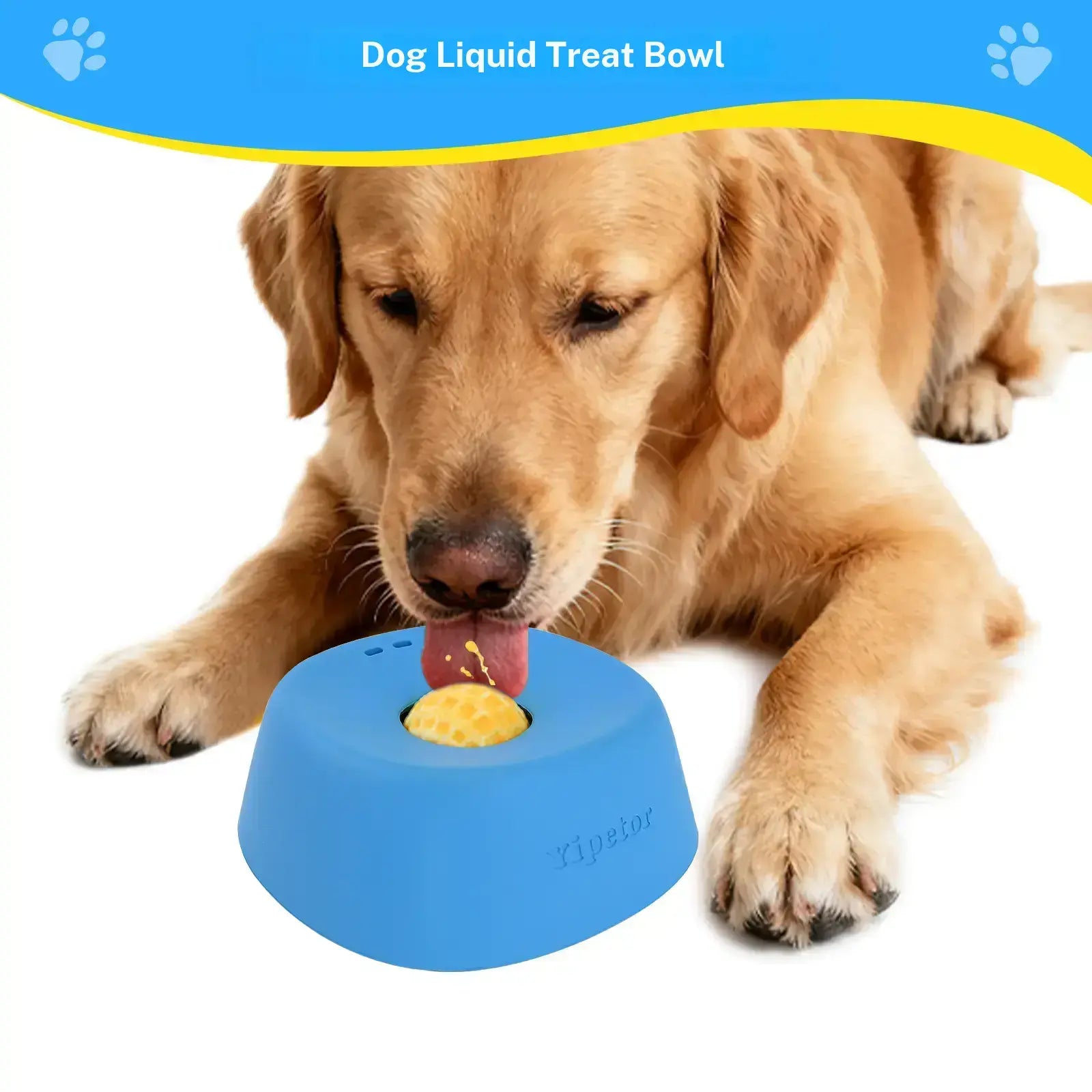 Yipetor Slow Feeder Dog Bowls for Liquid Treat, Free Gift, Buy 2 Get 1 [Built in Rolling Ball] No Spill Bone Broth Dog Licking Bowl, Multi Purpose Puppy Yogurt Feeder Bowl for All Breeds Dietary Supplement/Post Op Nutrition Feeding,Back to School