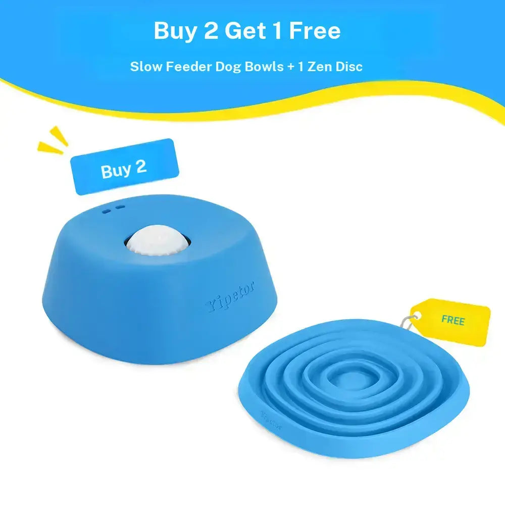Yipetor Slow Feeder Dog Bowls for Liquid Treat, Free Gift, Buy 2 Get 1 [Built in Rolling Ball] No Spill Bone Broth Dog Licking Bowl, Multi Purpose Puppy Yogurt Feeder Bowl for All Breeds Dietary Supplement/Post Op Nutrition Feeding,Back to School