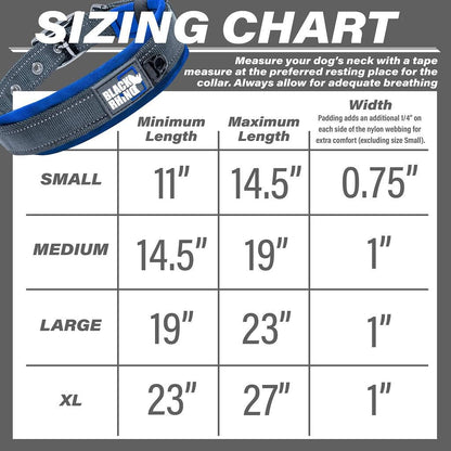Adjustable Reflective Heavy-Duty Dog Collar for Medium Dogs with Ultra-Soft Neoprene Padding - Weatherproof and Durable - Perfect for Active Dogs - Blue and Gray