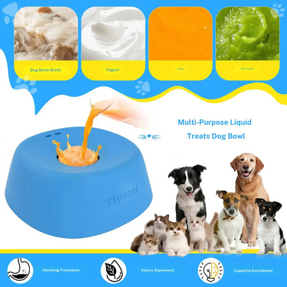 Yipetor Slow Feeder Dog Bowls for Liquid Treat, Free Gift, Buy 2 Get 1 [Built in Rolling Ball] No Spill Bone Broth Dog Licking Bowl, Multi Purpose Puppy Yogurt Feeder Bowl for All Breeds Dietary Supplement/Post Op Nutrition Feeding,Back to School
