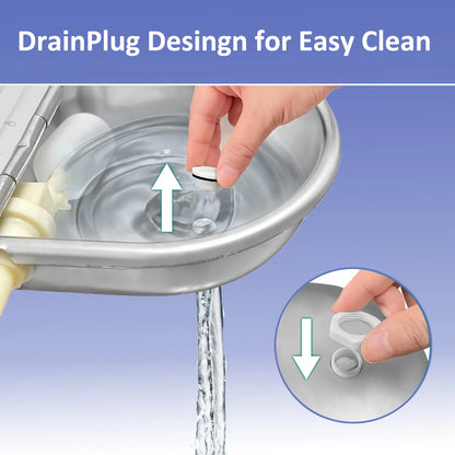 Stainless Steel Automatic Dog Waterer with Float Valve - Self-Filling No-Spill Pet Water Fountain for Outdoor Dogs and Livestock