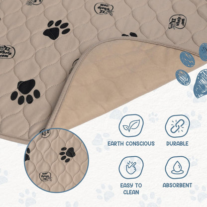 Reusable Washable Dog Pee Pads - Waterproof 24"x36" Mat, 2-Pack for Potty Training and Whelping with Rounded Corners