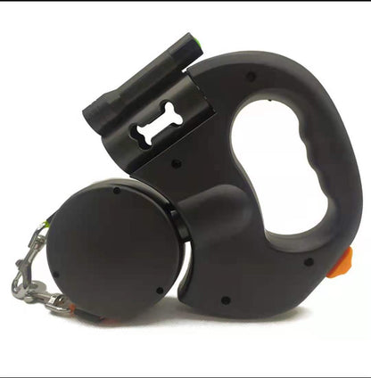 Retractable Dual Pet Leash for Small Dogs with Reflective Features and 360-Degree Swivel, Includes Lights