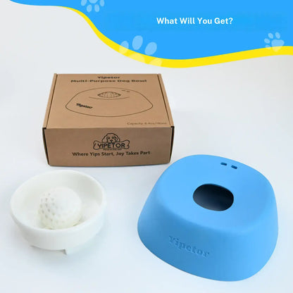 Yipetor Slow Feeder Dog Bowls for Liquid Treat, Free Gift, Buy 2 Get 1 [Built in Rolling Ball] No Spill Bone Broth Dog Licking Bowl, Multi Purpose Puppy Yogurt Feeder Bowl for All Breeds Dietary Supplement/Post Op Nutrition Feeding,Back to School