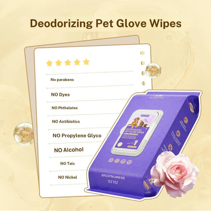 【Summer Sale】Hicc PET Disposable Dog Grooming Wipes (20Pcs) - Natural, Hypoallergenic, No-Rinse Mess-Free Grooming Wipes with Fermented Oils for Hair Removal, Sticky Hair Control, Deodorizing, Skin Moisture, Paw Care, Outdoor Use