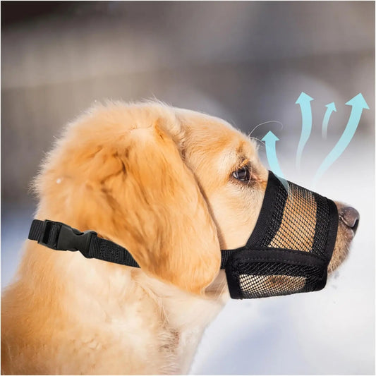 Dog Muzzle for Varies Dogs - Air Mesh Muzzle for Varies Sized Dog | Adjustable No Bark Dogs Muzzles for Scavenging Licking & Chewing | Prevent Biting |,Back to School