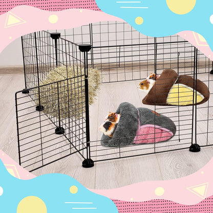 2 Pack Guinea Pig Bed, Slipper Cuddle Sack, Grey & Brown | Guinea Pig House, Portable Guinea Pig Hideout, Soft Coral Fleece Pocket Guinea Bed, Washable Cushion